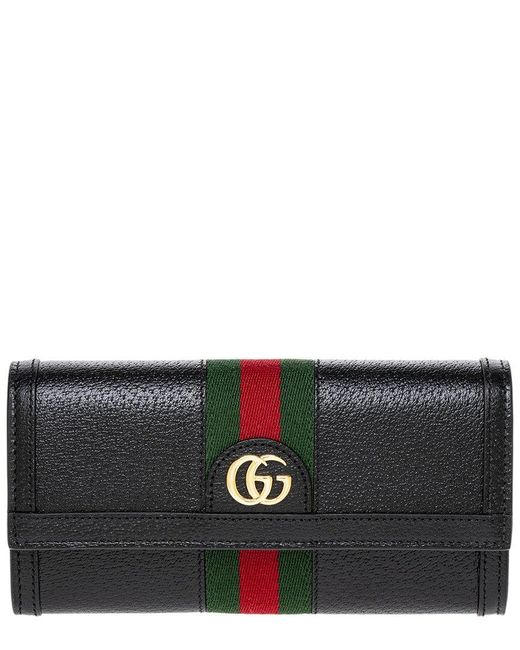 Gucci Black Ophidia Continental Leather Wallet