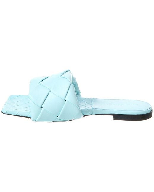 Bottega Veneta Blue The Lido Intrecciato Leather Sandal