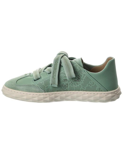 Jimmy Choo Green Diamond Light Flex/F Leather Sneaker
