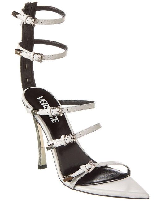 Versace White Pin-point Leather Pump
