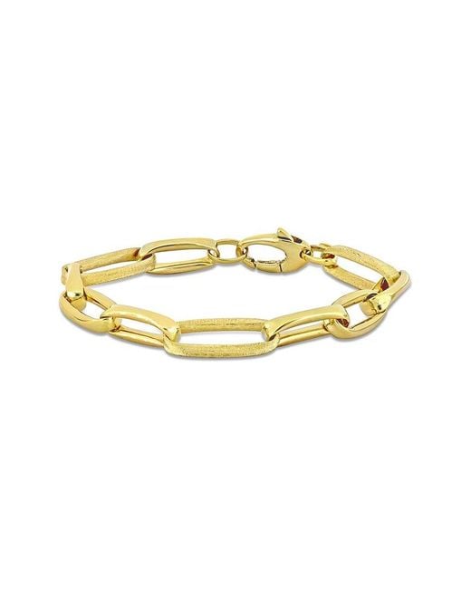 Italian Gold Metallic 14k Paperclip Chain Bracelet
