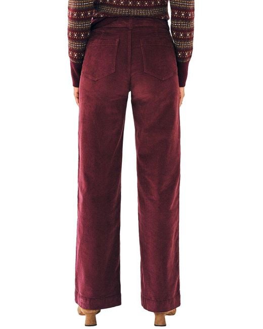 Faherty Brand Red Stretch Cord Wide Leg Pant