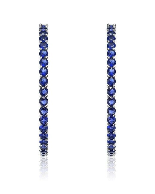 Rachel Glauber Blue Plated Cz Hoops