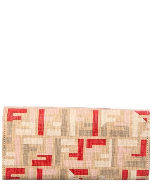 Fendi Pink Roma Ff Wallet On Chain