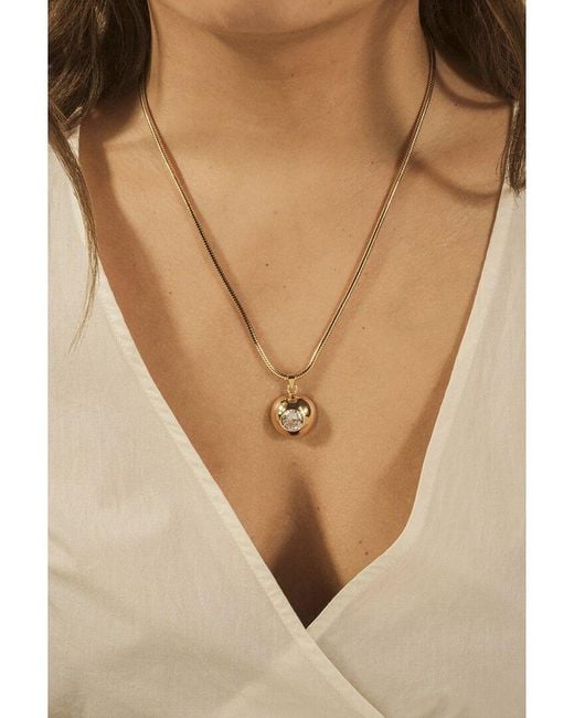 Sterling Forever Metallic Cz Zora Dome Pendant Necklace