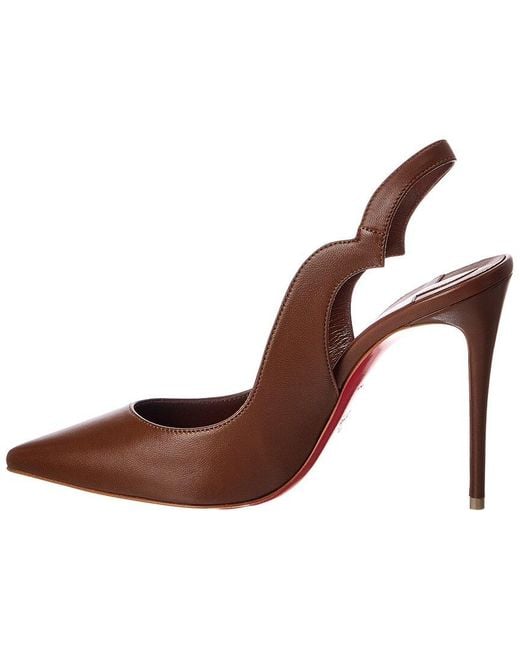 Christian Louboutin Brown 100 Leather Slingback Pump