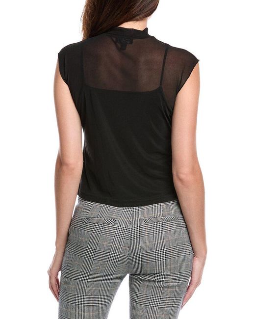 Kenneth Cole Black Layer Mock Neck Tank