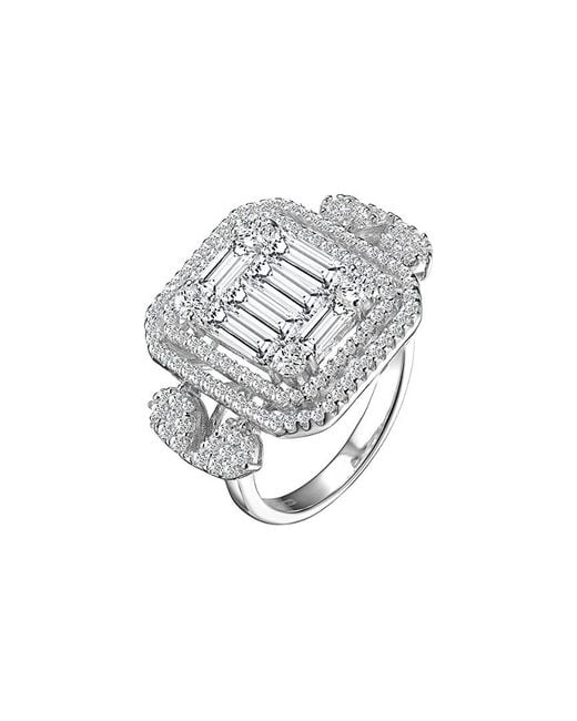 Genevive Jewelry White Silver Ring