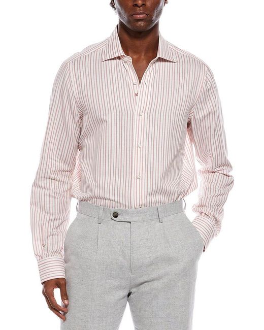 Isaia White Silk-Blend Shirt for men