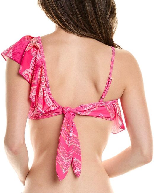 Ramy Brook Pink Printed Luna Bikini Top