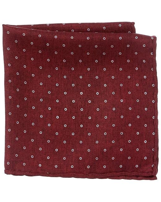 Brunello Cucinelli Red Silk Pocket Square for men