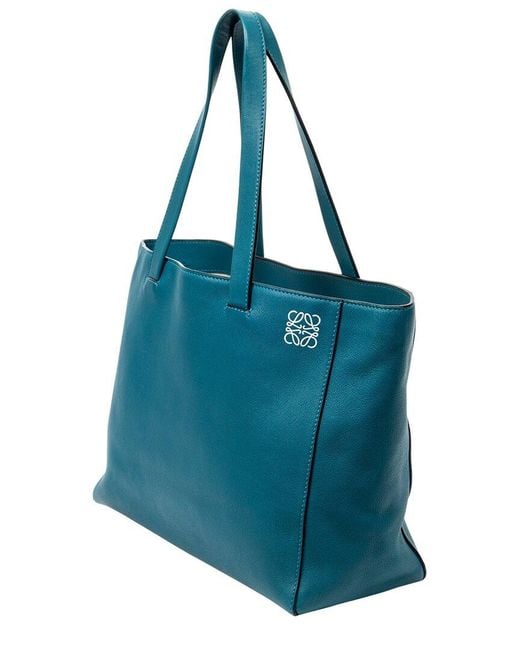 Loewe Blue Smooth Leather Medium Shoulder Tote (authentic Pre-loved)