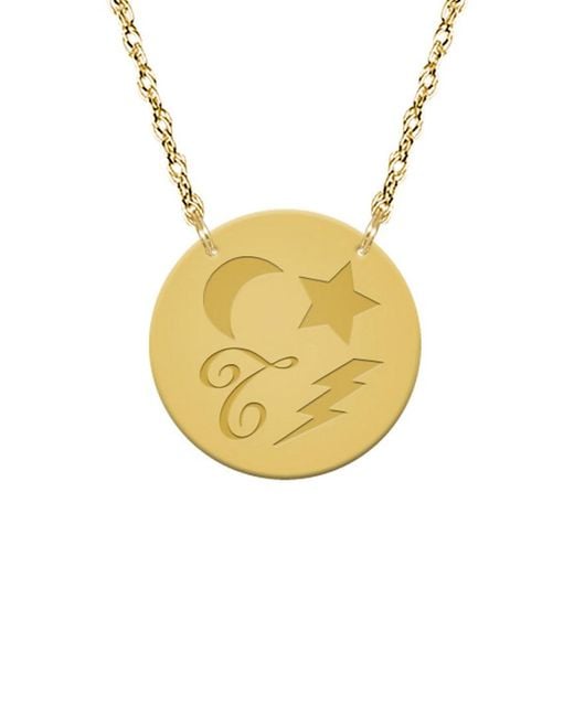 Jane Basch Yellow "Dream Token" 22K Over Initial Pendant -Z)