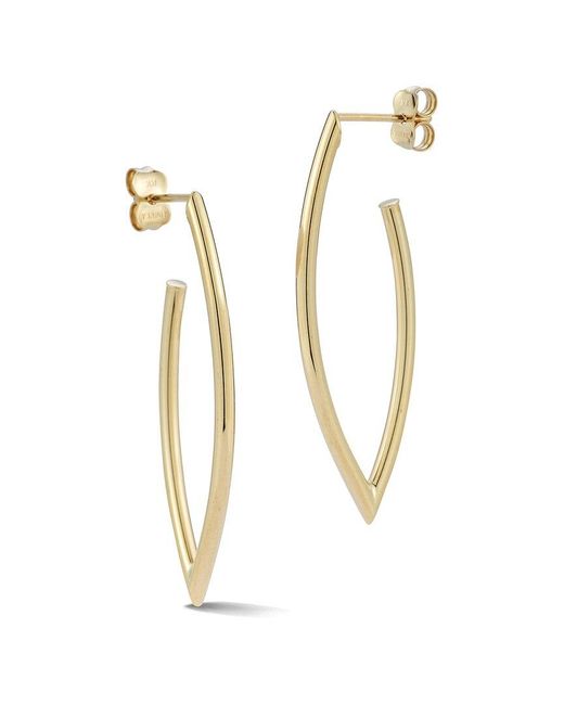 Ember Fine Jewelry White 14k Marquise Hoops
