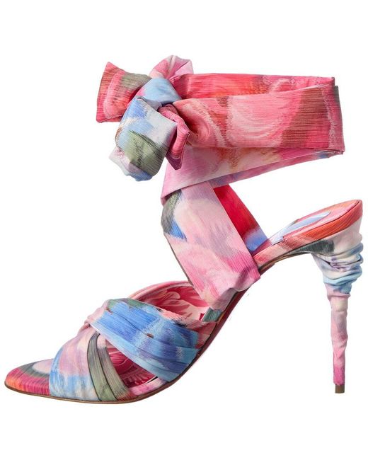 Christian Louboutin Pink Affabula Lace Up 100 Sandal