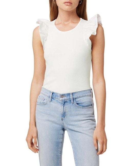 Joe's Jeans Blue Melinda Flutter Sleeve Tank