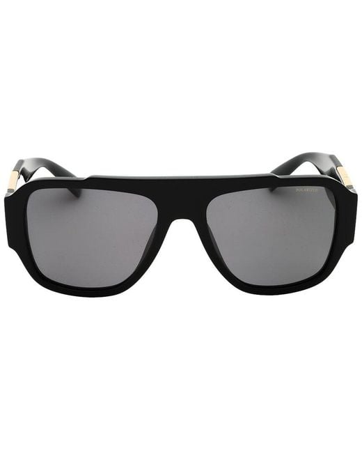 Versace Black 57Mm Polarized Sunglasses for men