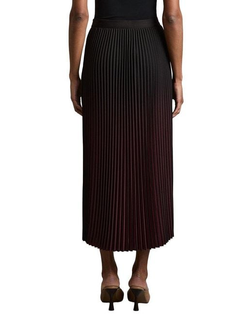 Reiss Black Marlie Pleated Maxi Skirt