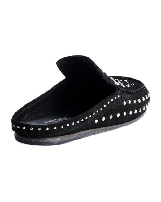 Zadig & Voltaire Black Sleeper Dream Studs Leather Sandal