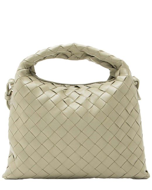 Bottega Veneta Metallic Inrecciato Calfskin Mini Hop Top Handle (authentic Pre-loved)