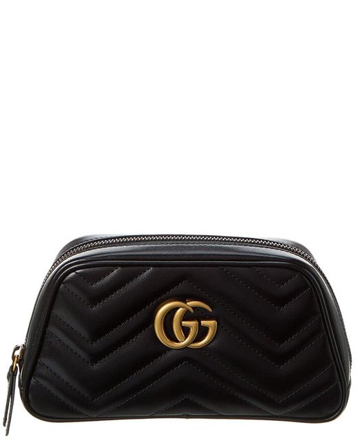 Gucci GG Matelasse Leather Pouch in Black Lyst