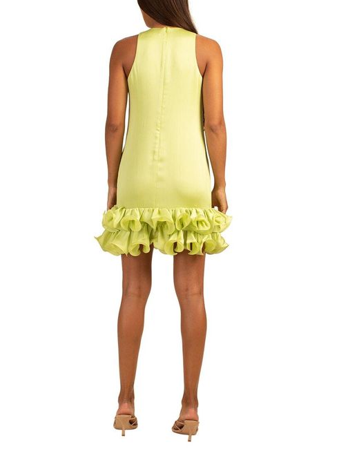 Trina Turk Yellow Feather Mini Dress