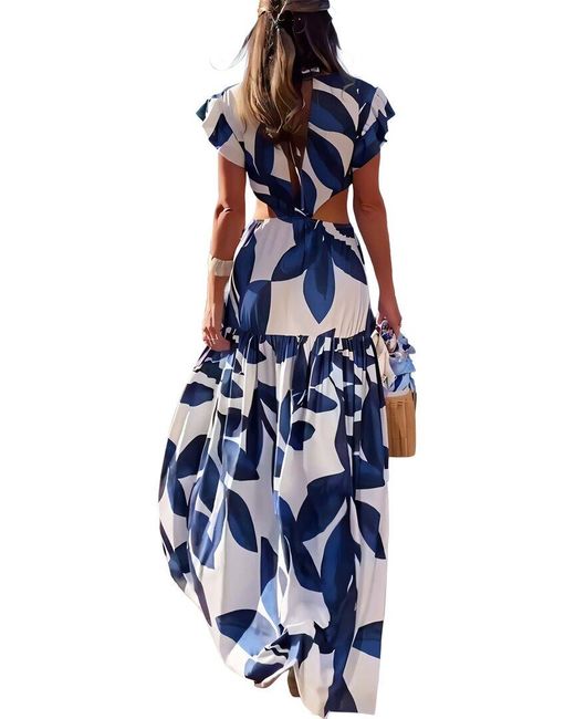 MIRA RICHI Blue Maxi Dress