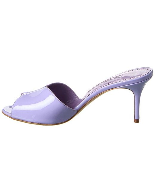Manolo Blahnik Purple Houramu 70 Patent Sandal