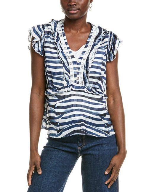 Nicole Miller Blue Woven Shirt