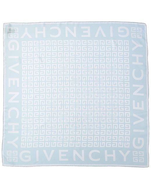 Givenchy Blue 4G All-Over Silk Scarf