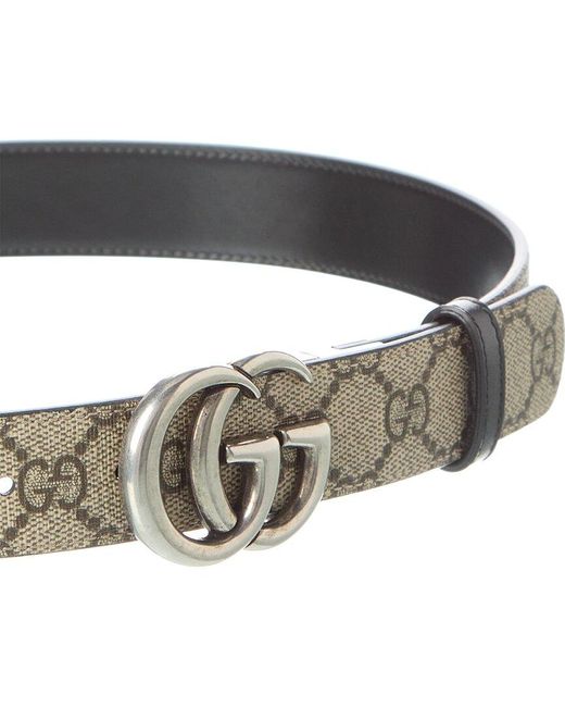 Gucci Black GG Marmont Reversible GG Supreme Canvas & Leather Belt for men