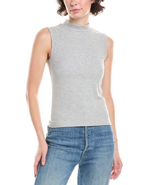PERFECTWHITETEE Blue Mel Mock Neck Tank