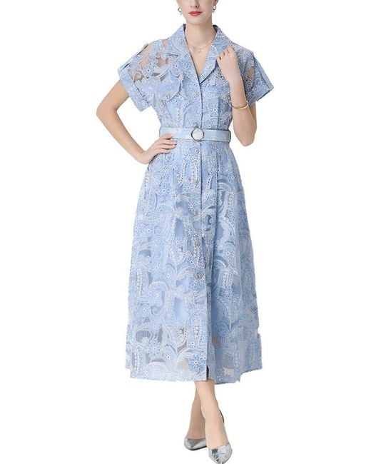 MIRA RICHI Blue Midi Dress