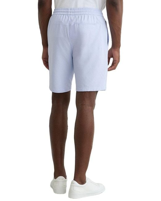 Reiss White Ajay Drawstring Seersucker Short for men