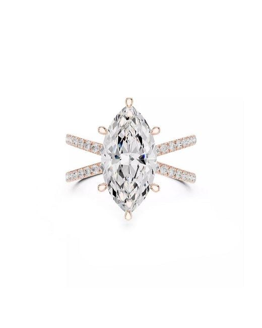 Lab Grown Diamonds White 14K Rose 4.00 Ct. Tw. Lab-Grown Diamond Ring
