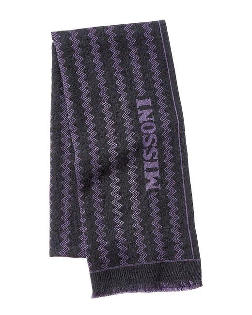 Missoni Blue Wool Scarf