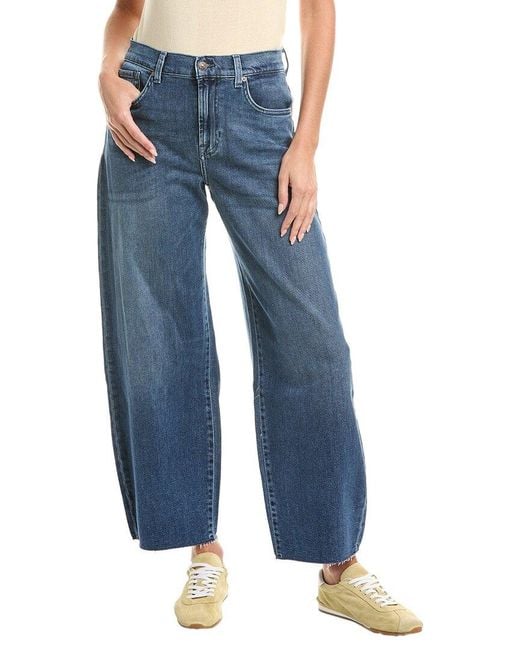 7 For All Mankind Blue Bonnie Glen Allen Curvilinear Jean