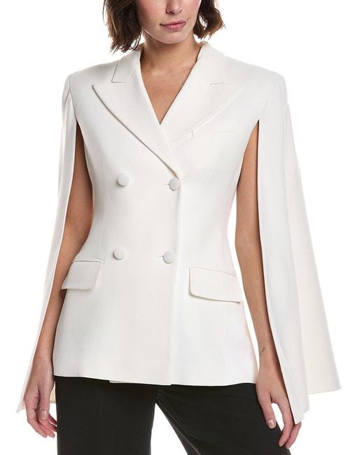 Michael Kors White Cape Double-breasted Jacket
