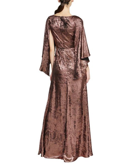 THEIA Brown Nadine Asymmetric Gown
