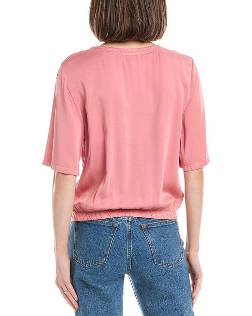Bella Dahl Red Elastic Waist Top