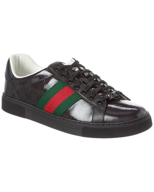 Gucci Black Ace GG Crystal Canvas Sneaker for men