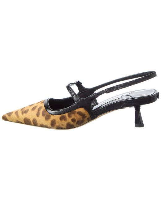 Jimmy Choo Metallic 45 Haircalf & Leather Slingback Pump