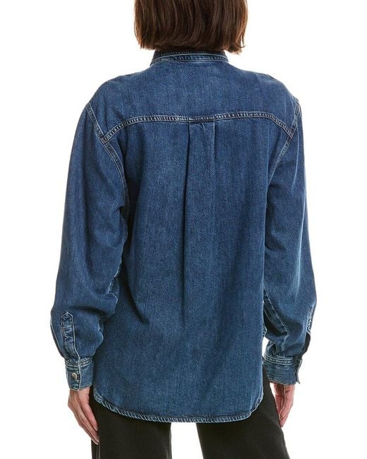 FRAME Blue Frame The Long Sleeve Hi Low Shirt