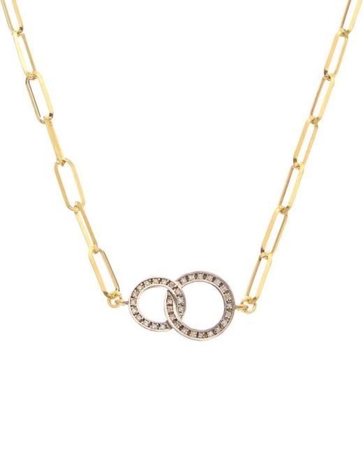 Meshmerise Metallic 18k Over Silver 0.25 Ct. Tw. Diamond Necklace