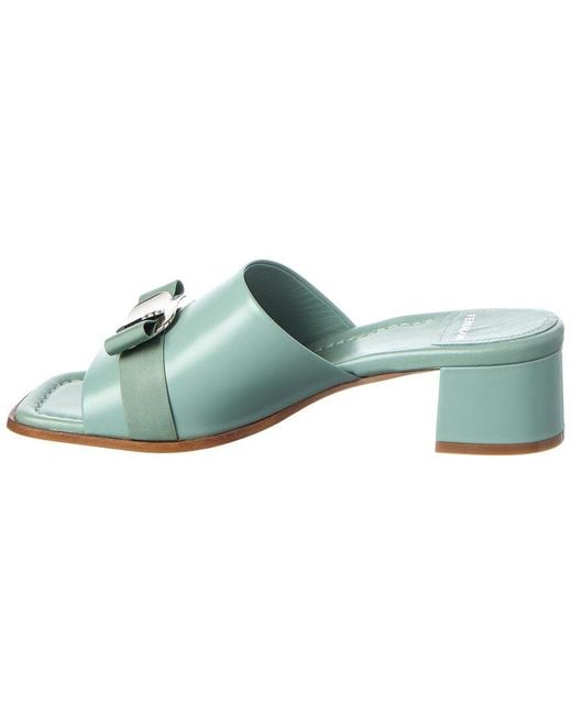 Ferragamo Green Leather Sandal