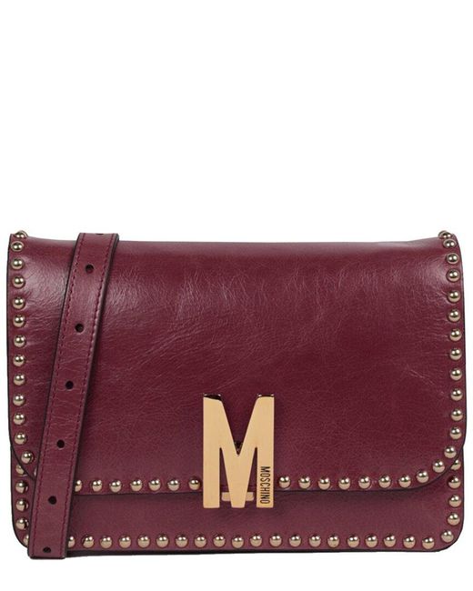 Moschino Purple Leather Shoulder Bag