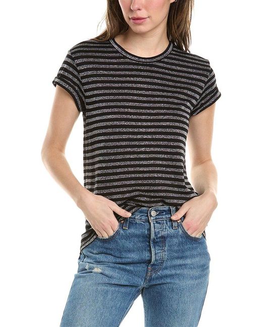 AllSaints Black Anna Stripe T-shirt