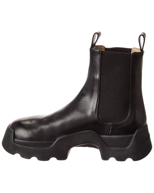 Proenza Schouler Black Stomp Leather Chelsea Boot