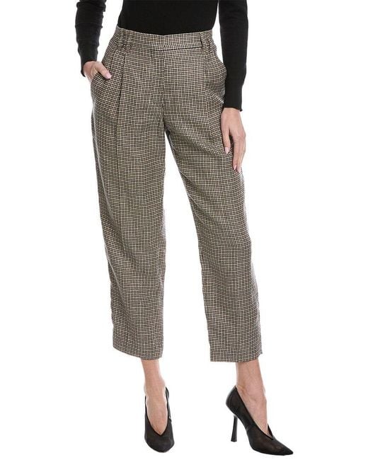 Brunello Cucinelli Gray Linen-Blend Pant
