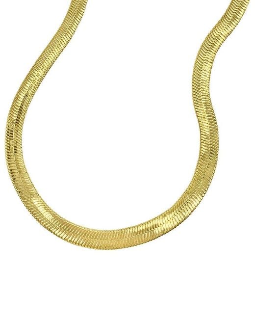 Adornia Metallic 14k Plated Water-resistant Herringbone Chain Necklace